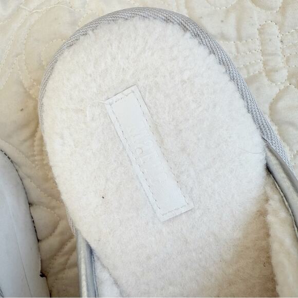 Anthropologie Maeve Puffy Platform Silver Slippers Sz L - Picture 3 of 8